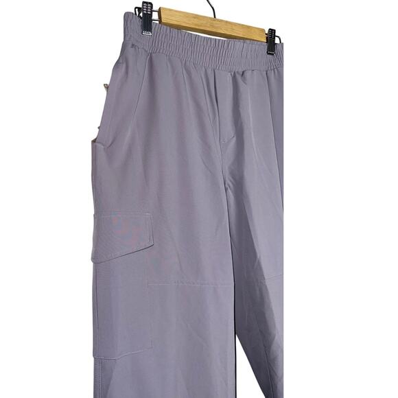Mondetta Lavender Cargo Pants Small Petite | Lightweight Elastic Waist Utility - Picture 3 of 6